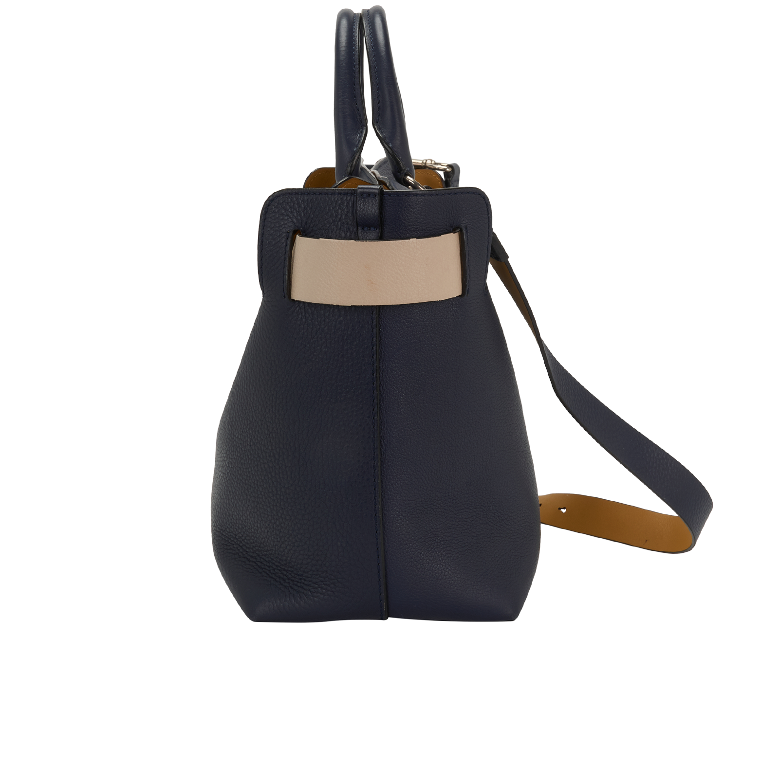 Belt Bag, &pound;270, Handbags, Navy, Leather, Bottom view